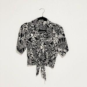 Black & White Printed Blouse